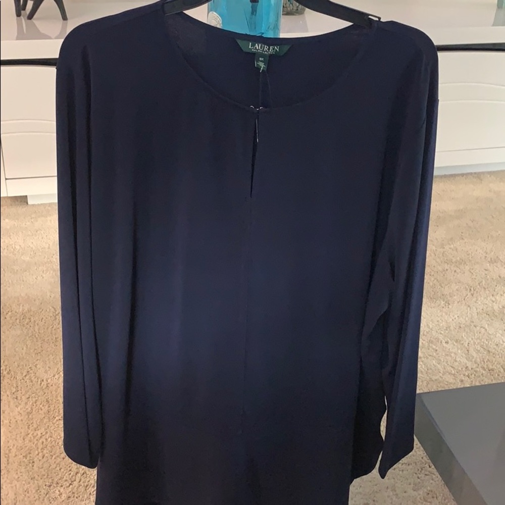 NEW LAUREN RALPH PLUS SIZE NAVY BLUE TUNIC